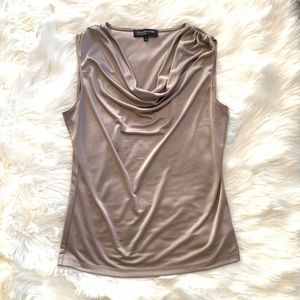 Champagne Draped Scoop neck
